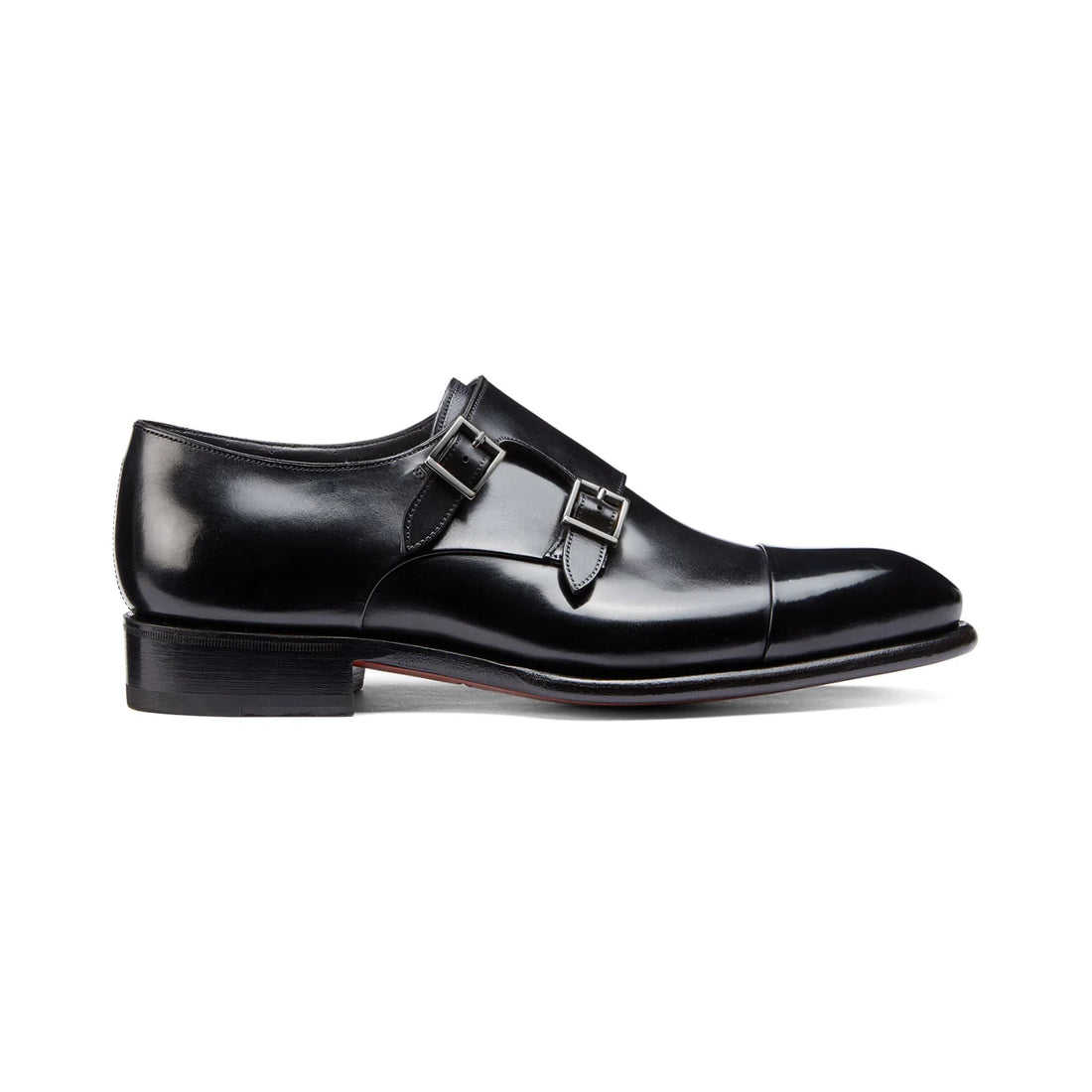 Black Leather Castle Monk Straps - Formal Shoes