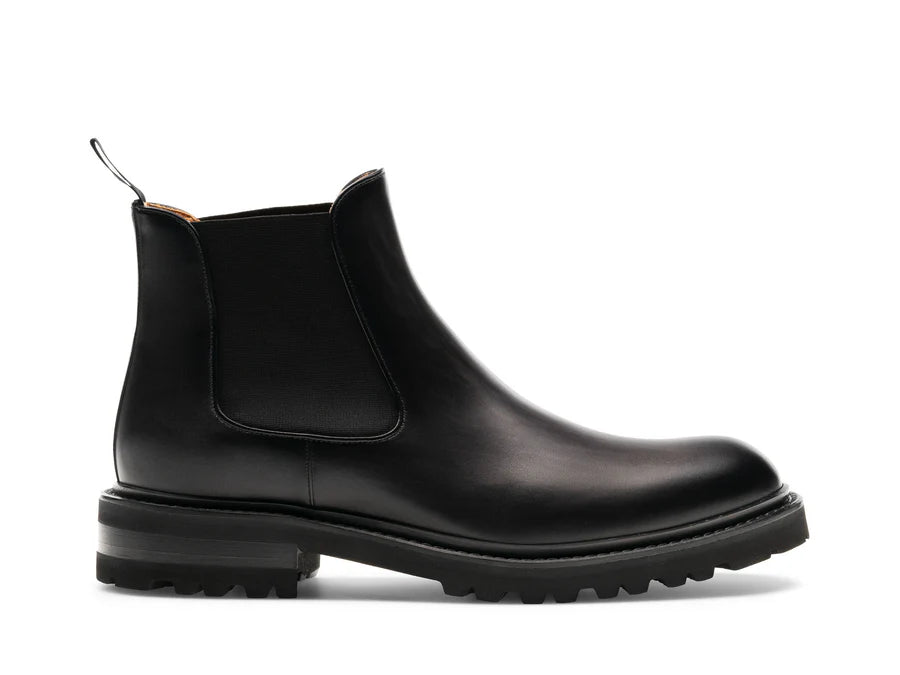 Black Leather Ferneto Chunky Chelsea Boots