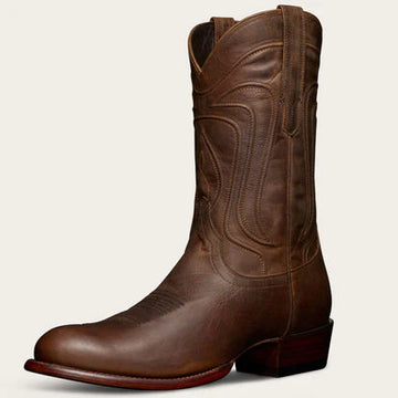 Tan Leather Sagres Zipper Cowboy Boots