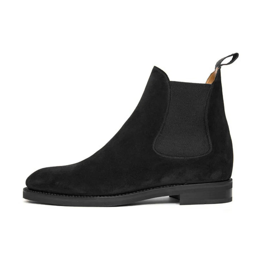 Black Suede Fenland Slip On Chelsea Boots