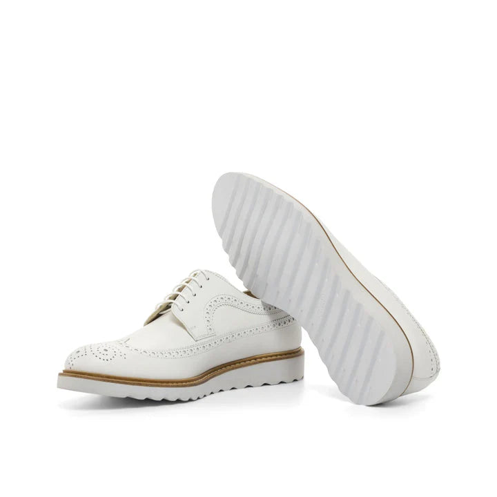 Men's All White Wingtips with Sneaker Sole