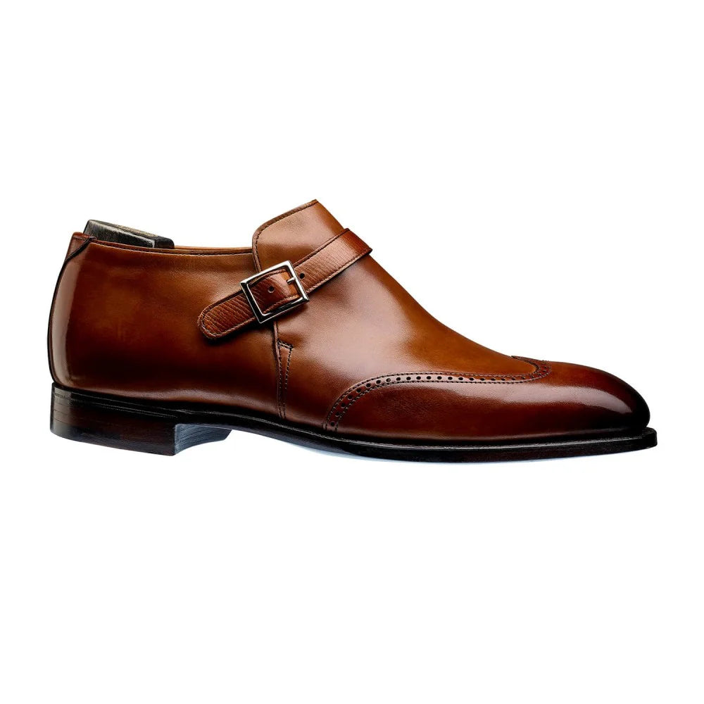 Tan Leather Alnwick Monk Strap Shoes